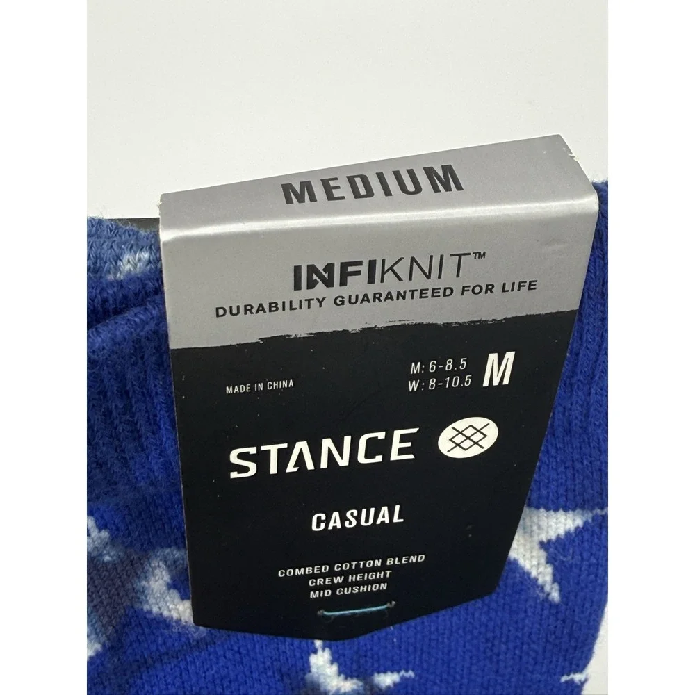 Stance The Banner Crew Socks Medium Navy Red White USA Infiknit A556A21BAN
